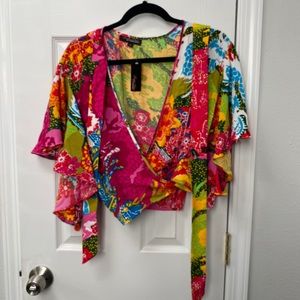 Trashy Diva Ziggy wrap top psychedelic dragons 18